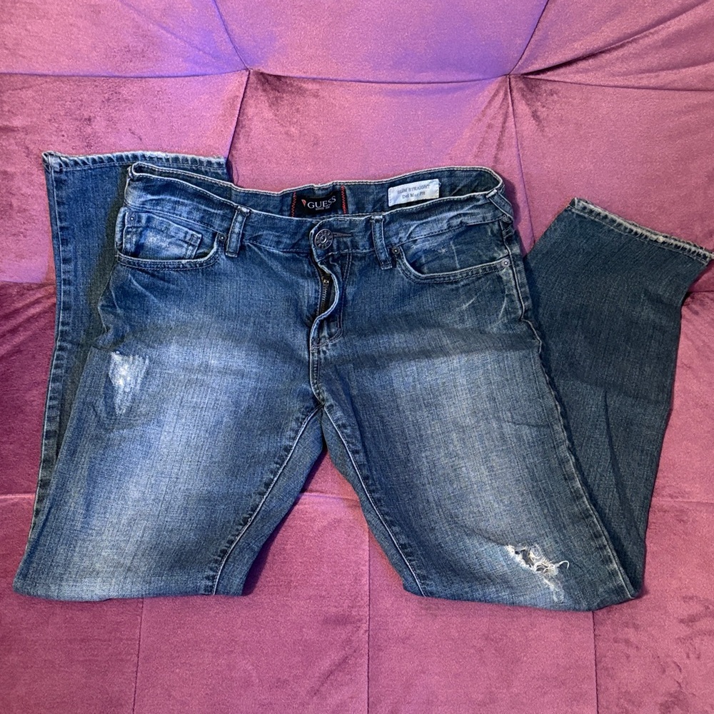 Guess Women's Distressed Blue Skinny Jeans